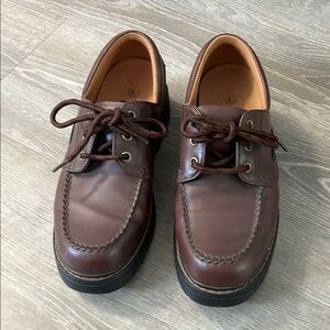 Elegant Brown Leather Boat Shoes